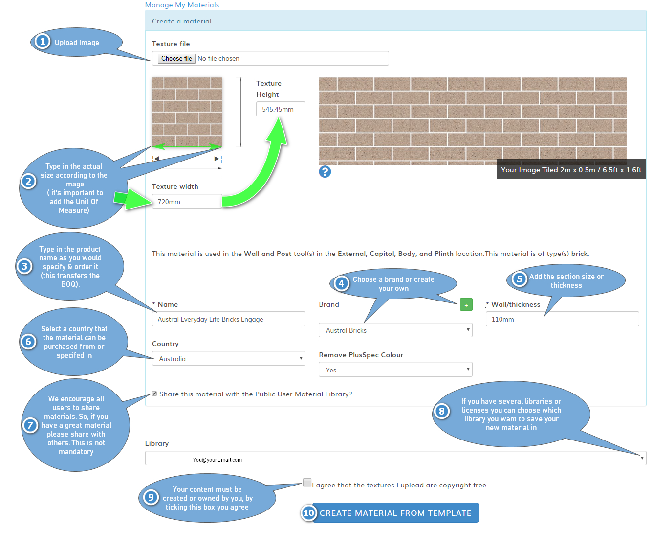 adding BIM information to a material